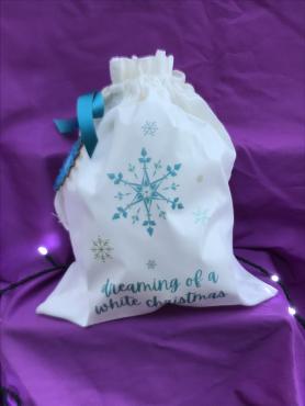 Sustainable Organic Cotton Snowflake Gift Bag