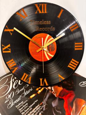 A record clock with Gold hands