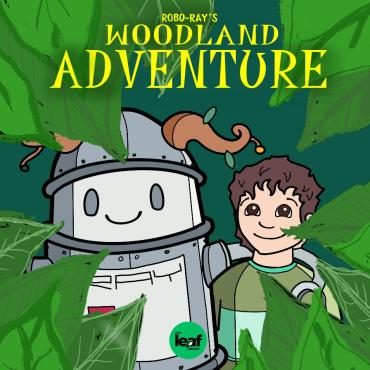 The front cover for our book Robo Rays's woodland adventure