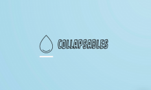 A water droplet with the name 'Collapsables' next to it in bold bubble writing. 