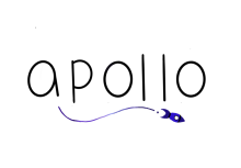Our Apollo logo consists of the word Apollo with a small rocket shooting underneath