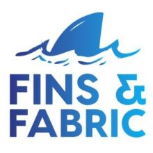 Fins & Fabric , a wave with a shark fin.