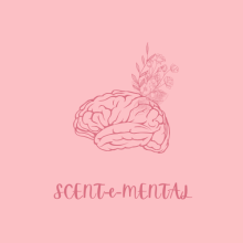 Our logo shows a brain with flowers growing out of it. This portrays our view on how nice smelling scents can help mental health. 
