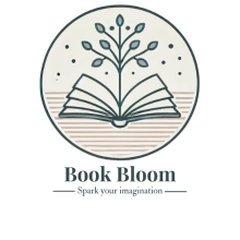 The book bloom logo shows a tree blooming from the open pages of a book, this represents how  our company aims to grow the imagination and minds of children