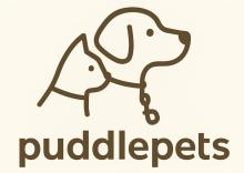 A cat and a dog outline with the words 'puddlepets' underneath