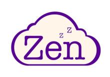 A calm font in a cream coloured cloud representing calmness and zen