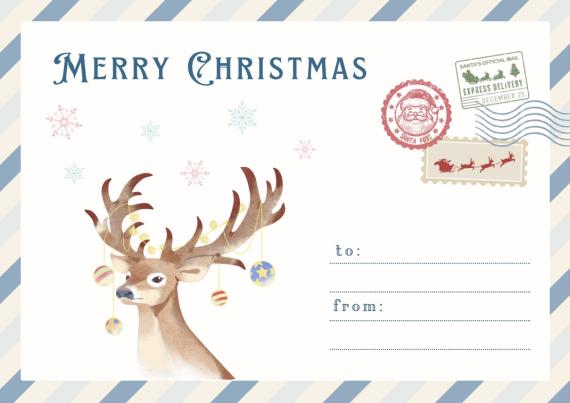 Reindeer Christmas seed card