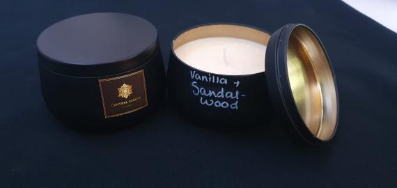 Vanilla and Sandalwood (Matt Black Tin)