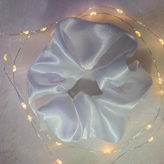 White Satin Scrunchie