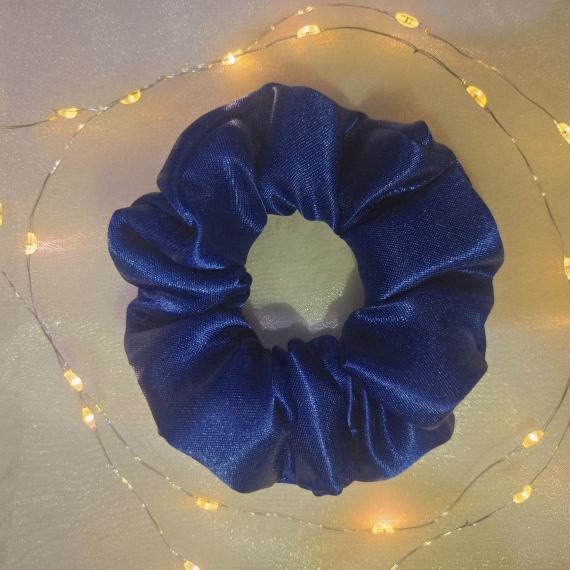 Navy Blue satin scurnchie