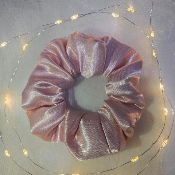 rose satin scrunchie