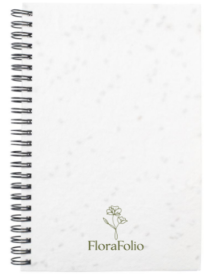 The cover of this notebook is made from seed paper with flower seeds (Rudbeckia hirta).  The seeds are then embedded into the paper. If you plant the paper in the soil, the paper perishes, the seeds grow, and you are left with beautiful flowers. Easy to plant, easy to grow, easy to prevent waste. 