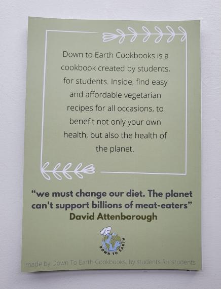 The back of our wonderful cookbook.