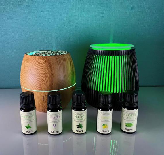 2 diffusers with essential oils