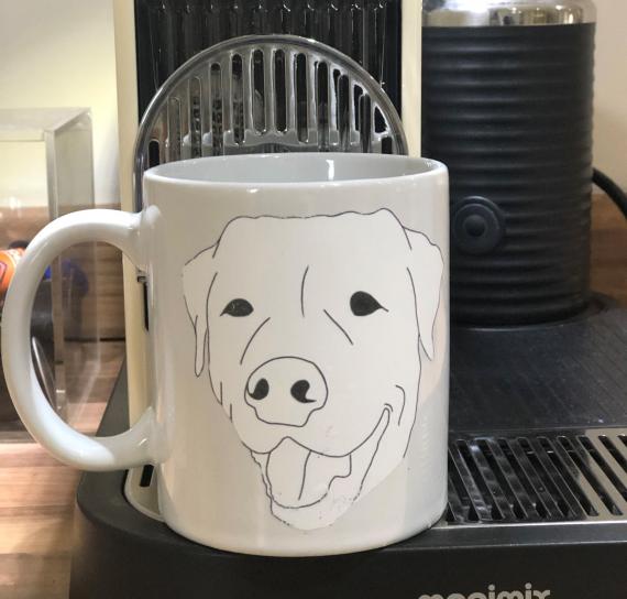 Hand drawn labrador mug