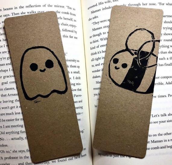 Two designs of bookmarks