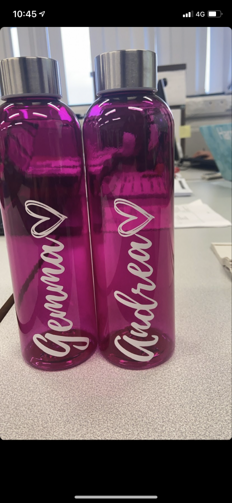 Bottles cost £10/each and vinyl sticker £5/each