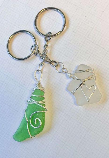Sea glass key ring.