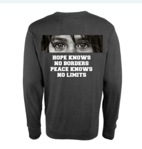 Here shows the back of the sweatshirt