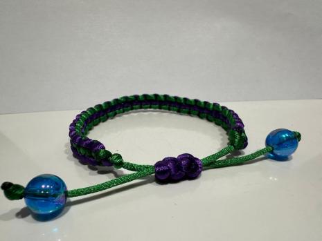 Macrame Bracelet - Green-And-Purple Variant