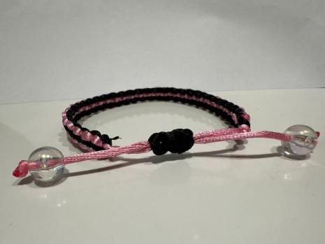 Macrame Bracelet - Black-And-Pink Variant