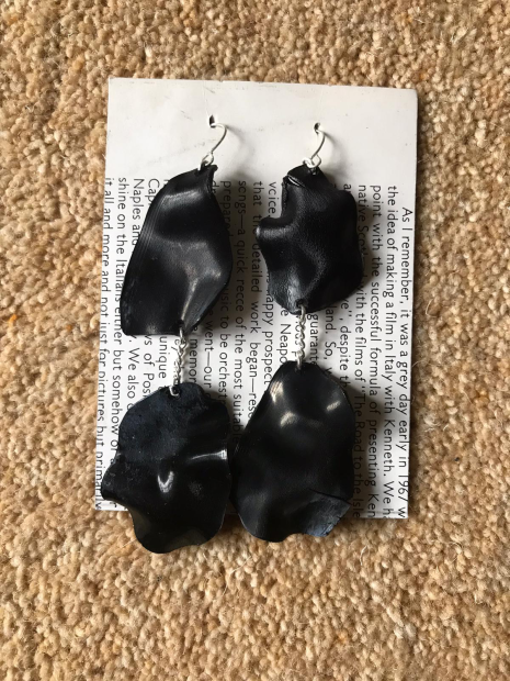 Chain Record Earrings with Silver Hook