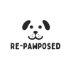 Black and white logo of dog with text Repawposed