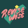 Green tick with pink words saying revise wise!