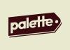 A high-resolution professional logo showing the word Palette, contained within a brown price tag on a cream backgorund